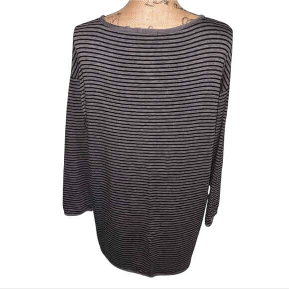 Eileen Fisher Lycocell Striped Black and Gray Women's Super Soft Top‎ Size Small - Picture 3 of 7